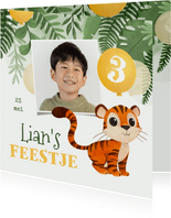 Kinderfeestje jongen jungle tijger foto ballonnen
