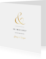 Klassische Save-our-Date-Karte Hochzeit gold Ampersand