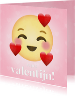 Leuke Valentijnsdag kaart verliefde emoji 'fijne valentijn!'