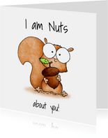 Liefde kaart klein eekhoorntje - I am nuts about you