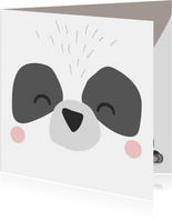 Lieve verjaardagskaart met het gezicht van een panda