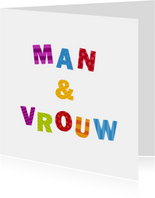 Man & Vrouw Gekleurde Letters