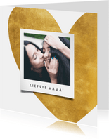 Moederdagkaart gouden hart met foto