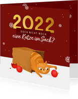 Neujahrskarte 2022 Katze im Sack