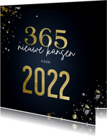 Nieuwjaarskaart 365 nieuwe kansen voor 2022 stijlvol