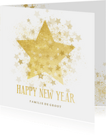Nieuwjaarskaart gouden ster stijlvol Happy new Year