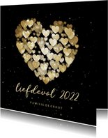  Nieuwjaarskaart hart van hartjes liefdevol 2022