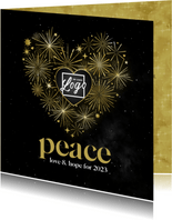 Nieuwjaarskaart zakelijk internationaal peace vuurwerk hart