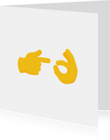 Ondeugende valentijnskaart met hand emojis