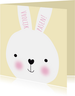 Paaskaart met grappig konijn