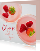 Pink cocktail verjaardagskaart