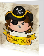 Piraat met label voor tekst