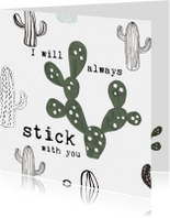 Prikkelende liefdeskaart Cactus 'I'LL ALWAYS STICK WITH YOU'