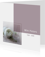 rouwkaart foto witte roos