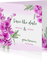 Save the Date kaart orchidee