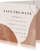 Save-the-Date-Karte Hochzeit Kalender filigrane Zweige