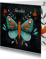 Sterktekaart met mooie vlinder 