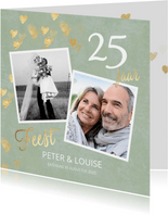 Stijlvolle huwelijk jubileum uitnodiging 25 jaar foto