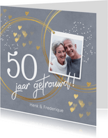 Stijlvolle jubileumkaart 50 jaar getrouwd foto