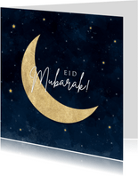 Stijlvolle religiekaart Eid Mubarak voor offerfeest met maan