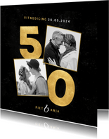 Stijlvolle uitnodiging jubileum 50 jaar getrouwd met foto's