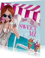 Sweet 16 Strand Zee Feest Illustratie