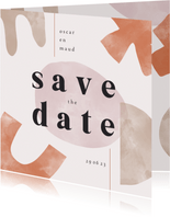 Trouwkaart abstract waterverf save the date kunstzinnig