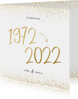 Uitnodiging 1972/2022 jubileum met confetti
