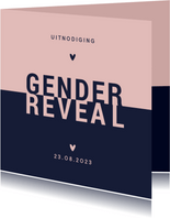 Uitnodiging gender reveal modern typografisch