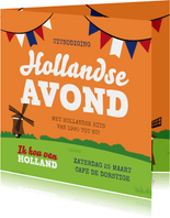 Uitnodiging Hollandse avond oud Hollands feest party