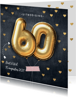 Uitnodiging huwelijksjubileum 60 jaar ballon