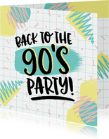 Uitnodiging nineties 90's feest party