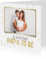 Vaderdag kaart papa to be goud confetti foto