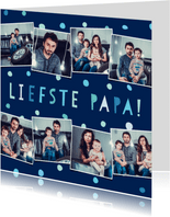 Vaderdagkaart 'liefste papa' fotocollage met confetti