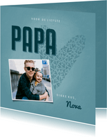 Vaderdagkaart PAPA met hart, foto en naam