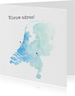 Verhuiskaart met kaart van Nederland