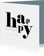 Verjaardag typografisch happy