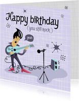 Verjaardags kaart met rockende gitarist