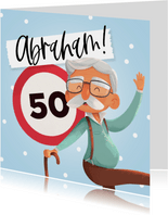 Verjaardagskaart Abraham 50 jaar humor confetti