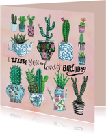 Verjaardagskaart cactus Birthday