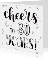 Verjaardagskaart - Cheers to 30 years!
