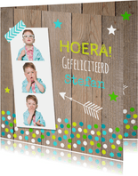 Verjaardagskaart fotocollage jongen confetti