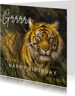 Verjaardagskaart grrrr happy birthday tijger