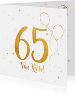 Verjaardagskaart happy 65 jaar