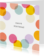 Verjaardagskaart kleurrijk confetti happy birthday