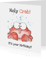 Verjaardagskaart krab holy crab it's your birthday