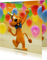 Verjaardagskaart Loeki met ballonnen - A