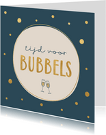 Verjaardagskaart tijd voor bubbels