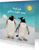 Verliefd Pinguin koppel met iglo