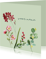 Voor mama - bloemen - moederdag kaart